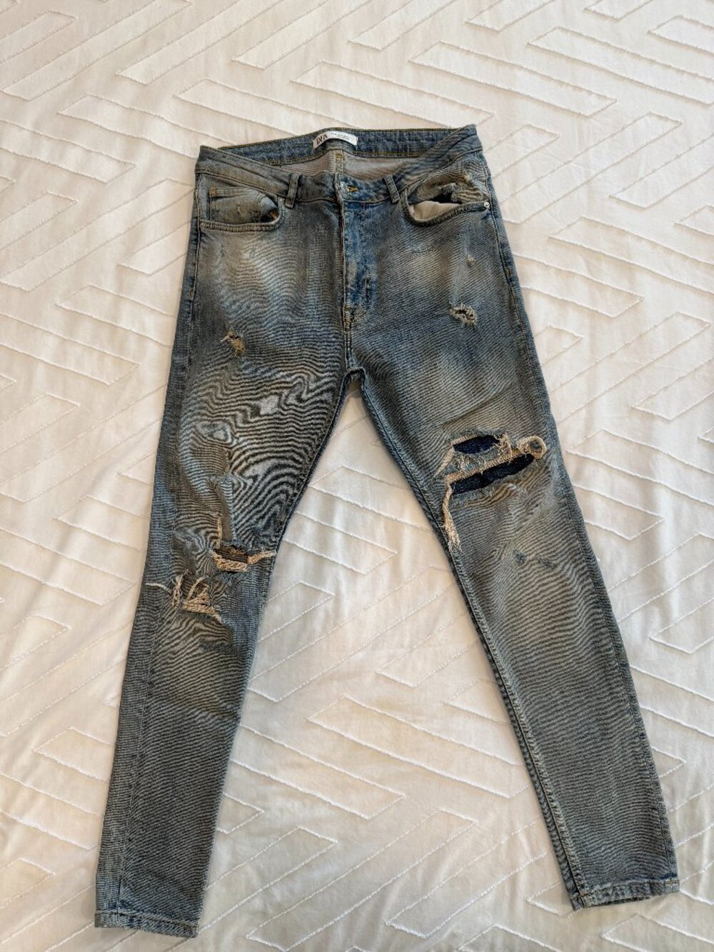 Zara Man Distressed Slim Jeans Size 32